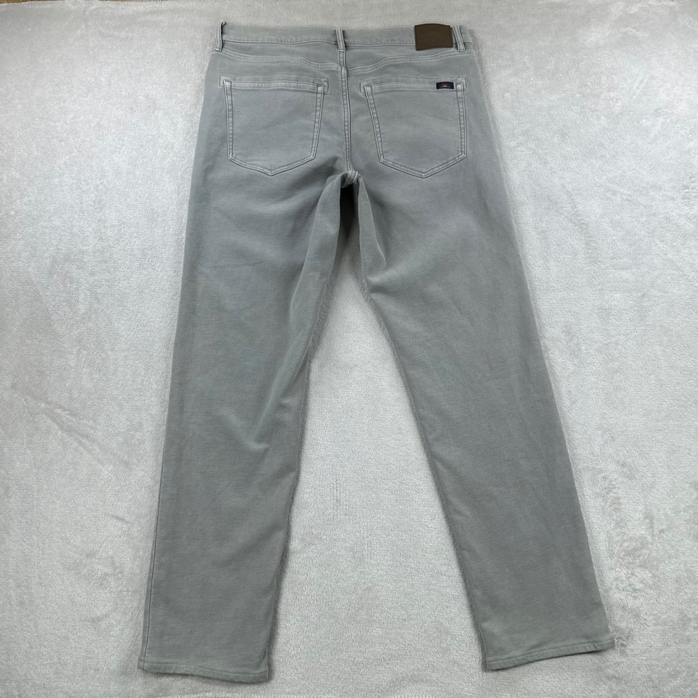 Faherty Pants Mens 33x32 (Fits 33x29) Grey 5-Pocket Straight Leg Cotton Blend - Picture 5 of 12
